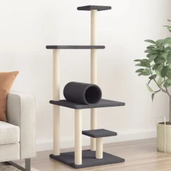 MAISON EXCLUSIVE - Arbre à chat avec griffoirs en sisal gris foncé 136 cm