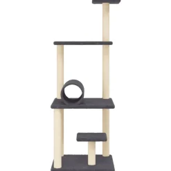 MAISON EXCLUSIVE - Arbre à chat avec griffoirs en sisal gris foncé 136 cm