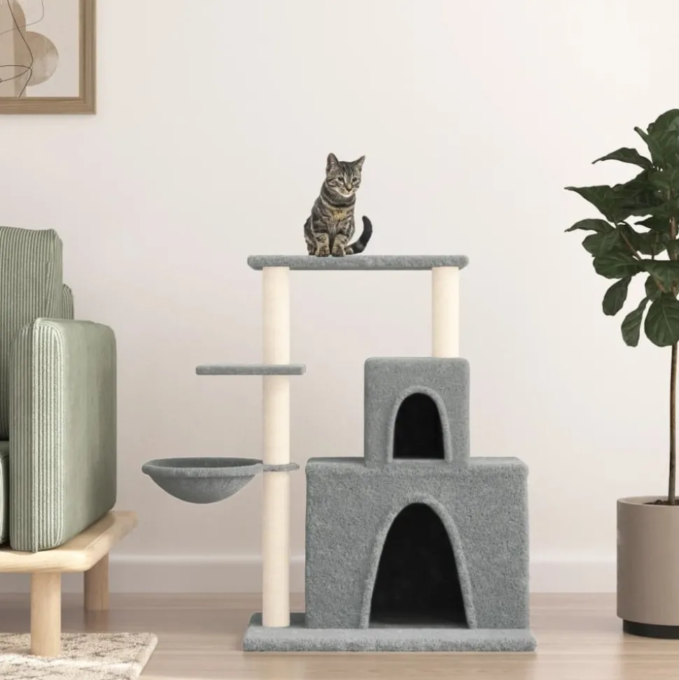 MAISON EXCLUSIVE - Arbre à chat avec griffoirs en sisal gris clair 83 cm