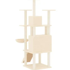 MAISON EXCLUSIVE - Arbre à chat avec griffoirs en sisal crème 154 cm