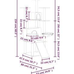 MAISON EXCLUSIVE - Arbre à chat avec griffoirs en sisal crème 154 cm