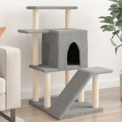 MAISON EXCLUSIVE - Arbre à chat avec griffoirs en sisal gris clair 97 cm