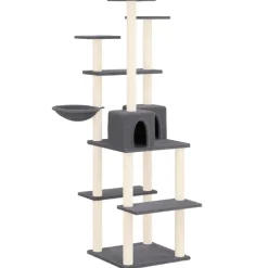 MAISON EXCLUSIVE - Arbre à chat avec griffoirs en sisal gris foncé 167 cm