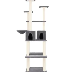 MAISON EXCLUSIVE - Arbre à chat avec griffoirs en sisal gris foncé 167 cm