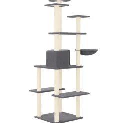MAISON EXCLUSIVE - Arbre à chat avec griffoirs en sisal gris foncé 167 cm