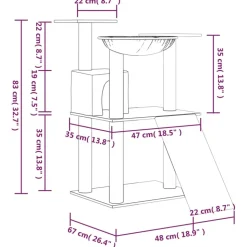 MAISON EXCLUSIVE - Arbre à chat avec griffoirs en sisal gris clair 83 cm
