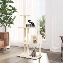 MAISON EXCLUSIVE - Arbre à chat avec griffoirs en sisal crème 119 cm