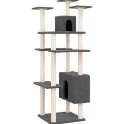 MAISON EXCLUSIVE - Arbre à chat avec griffoirs en sisal gris foncé 162 cm