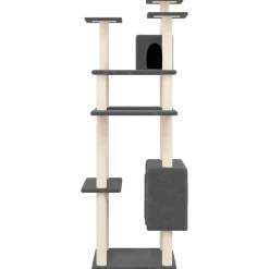 MAISON EXCLUSIVE - Arbre à chat avec griffoirs en sisal gris foncé 162 cm