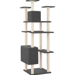 MAISON EXCLUSIVE - Arbre à chat avec griffoirs en sisal gris foncé 162 cm