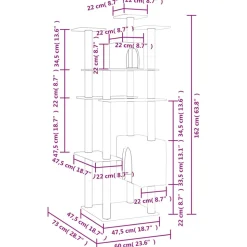 MAISON EXCLUSIVE - Arbre à chat avec griffoirs en sisal gris foncé 162 cm