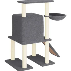 MAISON EXCLUSIVE - Arbre à chat avec griffoirs en sisal gris foncé 96,5 cm