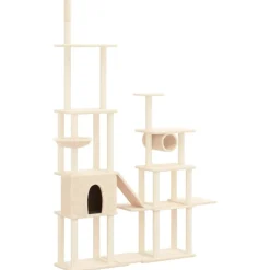 MAISON EXCLUSIVE - Arbre à chat avec griffoirs en sisal crème 279 cm