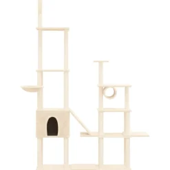 MAISON EXCLUSIVE - Arbre à chat avec griffoirs en sisal crème 279 cm