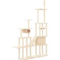 MAISON EXCLUSIVE - Arbre à chat avec griffoirs en sisal crème 279 cm
