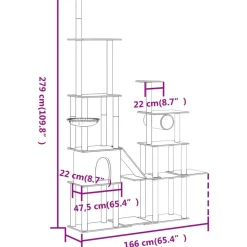MAISON EXCLUSIVE - Arbre à chat avec griffoirs en sisal crème 279 cm