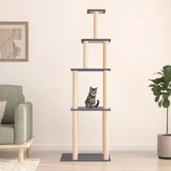 MAISON EXCLUSIVE - Arbre à chat avec griffoirs en sisal gris foncé 183 cm