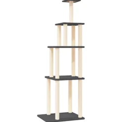MAISON EXCLUSIVE - Arbre à chat avec griffoirs en sisal gris foncé 183 cm