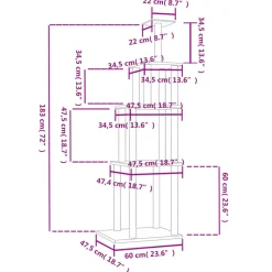 MAISON EXCLUSIVE - Arbre à chat avec griffoirs en sisal gris foncé 183 cm