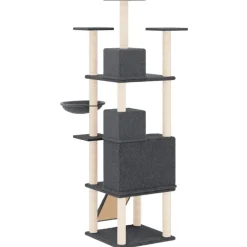 MAISON EXCLUSIVE - Arbre à chat avec griffoirs en sisal gris foncé 175 cm