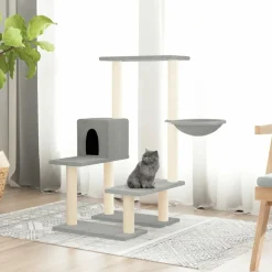 MAISON EXCLUSIVE - Arbre à chat avec griffoirs en sisal gris clair 94,5 cm