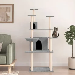 MAISON EXCLUSIVE - Arbre à chat avec griffoirs en sisal gris clair 166 cm