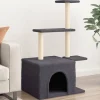 MAISON EXCLUSIVE - Arbre à chat avec griffoirs en sisal gris foncé 110 cm
