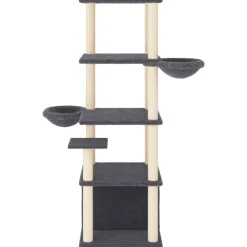 MAISON EXCLUSIVE - Arbre à chat avec griffoirs en sisal gris foncé 147 cm