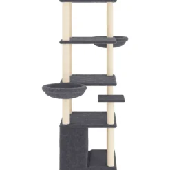MAISON EXCLUSIVE - Arbre à chat avec griffoirs en sisal gris foncé 147 cm