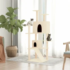 MAISON EXCLUSIVE - Arbre à chat avec griffoirs en sisal crème 153 cm