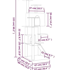 MAISON EXCLUSIVE - Arbre à chat avec griffoirs en sisal crème 153 cm