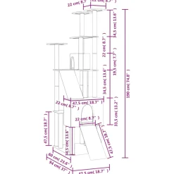 MAISON EXCLUSIVE - Arbre à chat avec griffoirs en sisal crème 190 cm