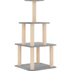 MAISON EXCLUSIVE - Arbre à chat avec griffoirs en sisal gris clair 111 cm