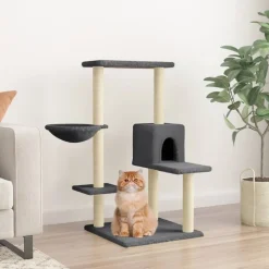MAISON EXCLUSIVE - Arbre à chat avec griffoirs en sisal gris foncé 95 cm