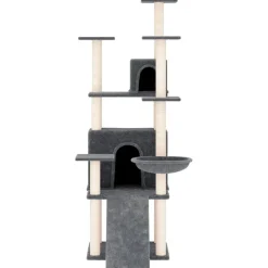 MAISON EXCLUSIVE - Arbre à chat avec griffoirs en sisal gris foncé 154 cm