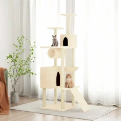 MAISON EXCLUSIVE - Arbre à chat avec griffoirs en sisal crème 168 cm