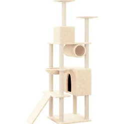 MAISON EXCLUSIVE - Arbre à chat avec griffoirs en sisal crème 168 cm