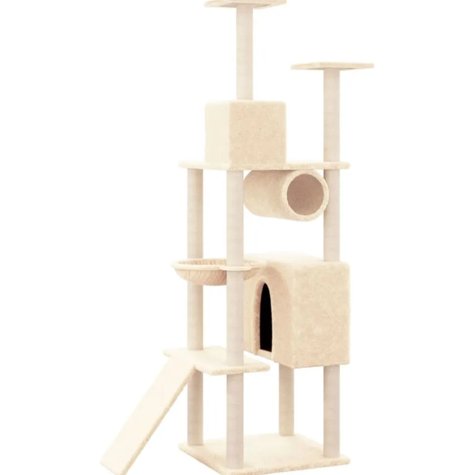 MAISON EXCLUSIVE - Arbre à chat avec griffoirs en sisal crème 168 cm