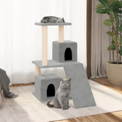 MAISON EXCLUSIVE - Arbre à chat avec griffoirs en sisal gris clair 82 cm