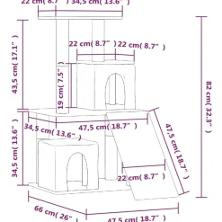 MAISON EXCLUSIVE - Arbre à chat avec griffoirs en sisal gris clair 82 cm