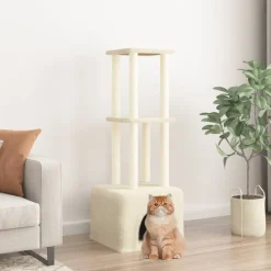 MAISON EXCLUSIVE - Arbre à chat avec griffoirs en sisal crème 133,5 cm