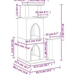 MAISON EXCLUSIVE - Arbre à chat avec griffoirs en sisal crème 97 cm