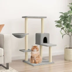 MAISON EXCLUSIVE - Arbre à chat avec griffoirs en sisal gris clair 95 cm