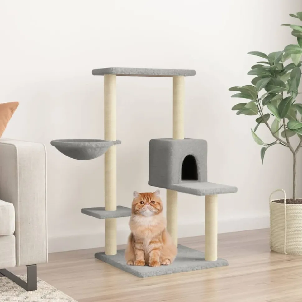 MAISON EXCLUSIVE - Arbre à chat avec griffoirs en sisal gris clair 95 cm