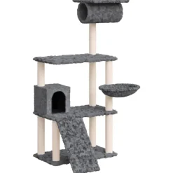 MAISON EXCLUSIVE - Arbre à chat avec griffoirs en sisal gris foncé 131 cm