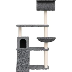 MAISON EXCLUSIVE - Arbre à chat avec griffoirs en sisal gris foncé 131 cm
