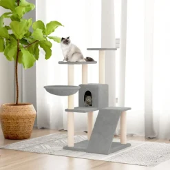 MAISON EXCLUSIVE - Arbre à chat avec griffoirs en sisal gris clair 94 cm