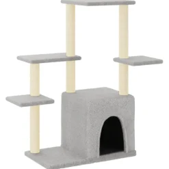 MAISON EXCLUSIVE - Arbre à chat avec griffoirs en sisal gris clair 97,5 cm