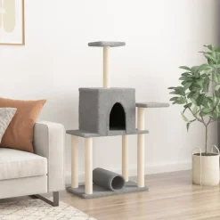 MAISON EXCLUSIVE - Arbre à chat avec griffoirs en sisal gris clair 122 cm