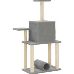 MAISON EXCLUSIVE - Arbre à chat avec griffoirs en sisal gris clair 122 cm
